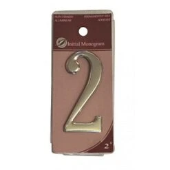 Centurion 2" Silver Effect Self Adhesive Door Number 2