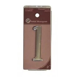 Centurion 2" Silver Effect Self Adhesive Door Number 1