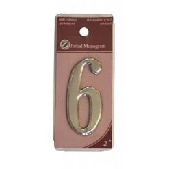 Centurion 2" Silver Effect Self Adhesive Door Number 6