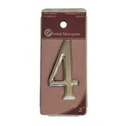 Centurion 2" Silver Effect Self Adhesive Door Number 4