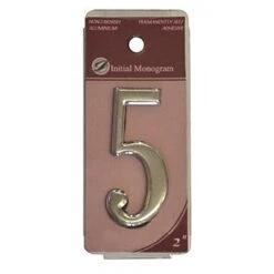 Centurion 2" Silver Effect Self Adhesive Door Number 5