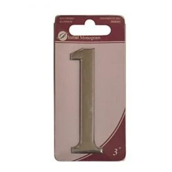 Centurion 3" Silver Effect Self Adhesive Door Number 1
