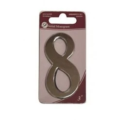 Centurion 3" Silver Effect Self Adhesive Door Number 8