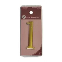 Centurion 2" Gold Effect Self Adhesive Door Number 1