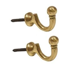 Centurion CW39P 30mm Polished Brass Ball End Tassel Hook Pack Of 2