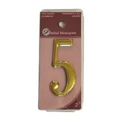 Centurion 2" Gold Effect Self Adhesive Door Number 5