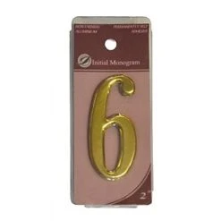 Centurion 2" Gold Effect Self Adhesive Door Number 6