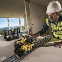 DeWalt DCS520T2 54V XR FlexVolt 165mm Plunge Saw & Rails Kit 2 X 6.0Ah Batteries -Outlet The Build Edge Store 0104116 700