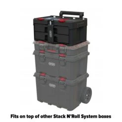 Keter Stack N'Roll 2 Drawer Tool Box Unit 9 Keter Stack N'Roll 2 Drawer Tool Box Unit -Outlet The Build Edge Store 0104633 700