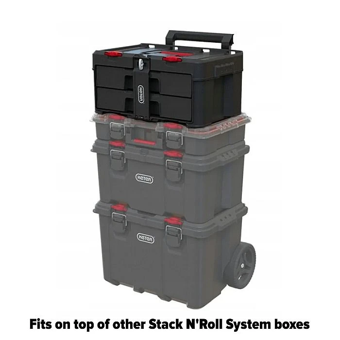 Keter Stack N'Roll 2 Drawer Tool Box Unit 5 Keter Stack N'Roll 2 Drawer Tool Box Unit - Image 5