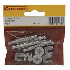 Centurion 12.5mm ZP Universal Cam Furniture Fixing Pack (Pack Of 6)