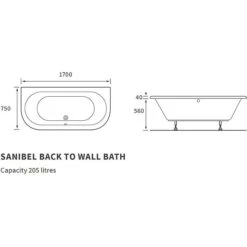 Sanibel Back To Wall Bath 7 Sanibel Back To Wall Bath -Outlet The Build Edge Store 0106492 700
