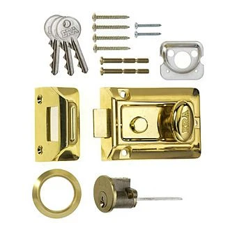 ERA Traditional Rim Lock Night Latch Brass 1 ERA Traditional Rim Lock Night Latch Brass