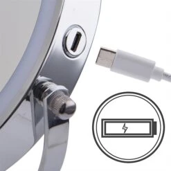 Iris Chrome LED USB Vanity Mirror -Outlet The Build Edge Store 0107700 700